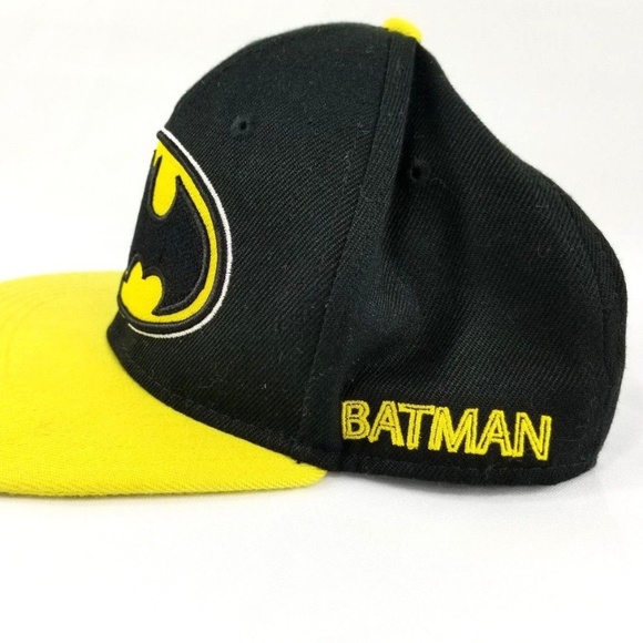 DC Comics Batman Hat Snap-back Cap Yellow/Black - Picture 3 of 7